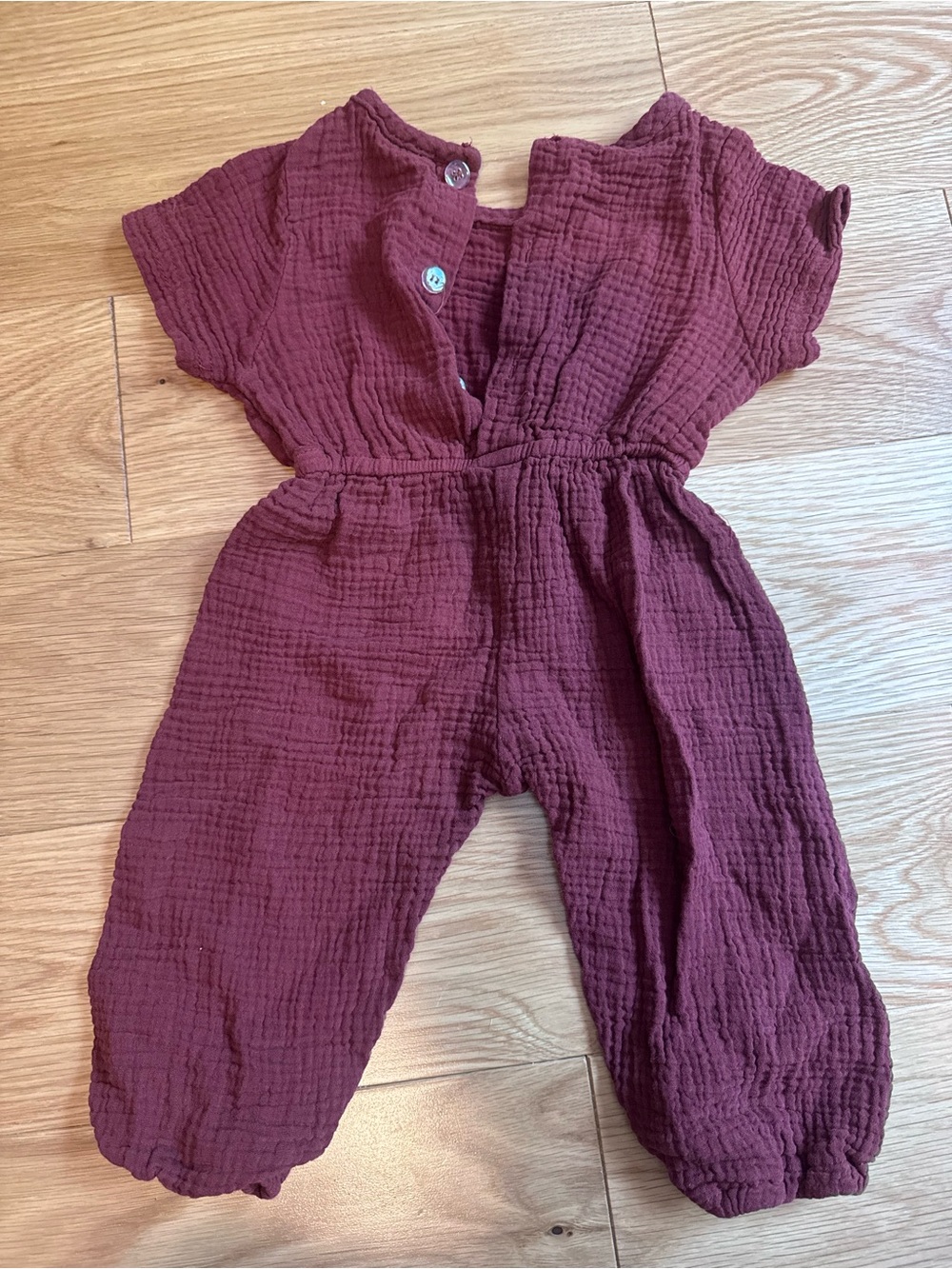 Kids Burgundy Gauze Jumpsuit